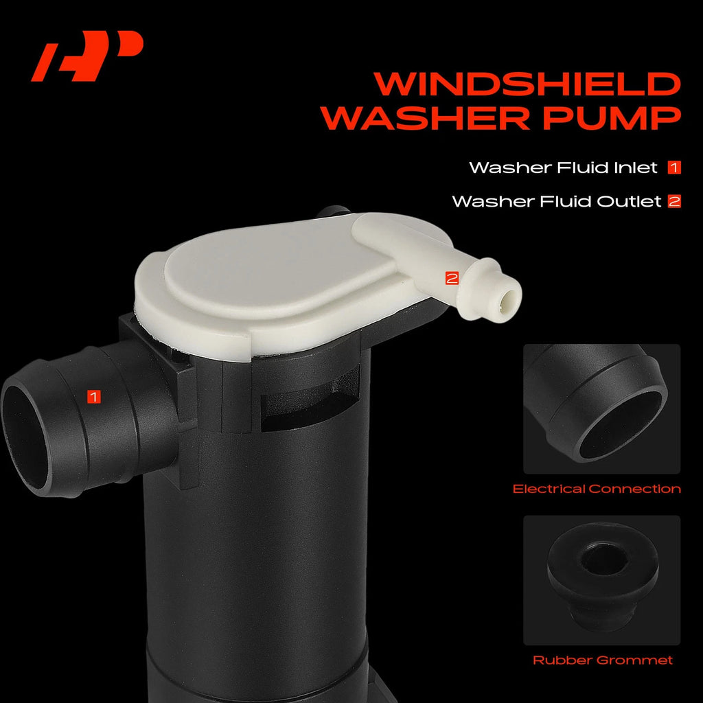 Windshield Washer Pump with Rubber Grommet for Ford