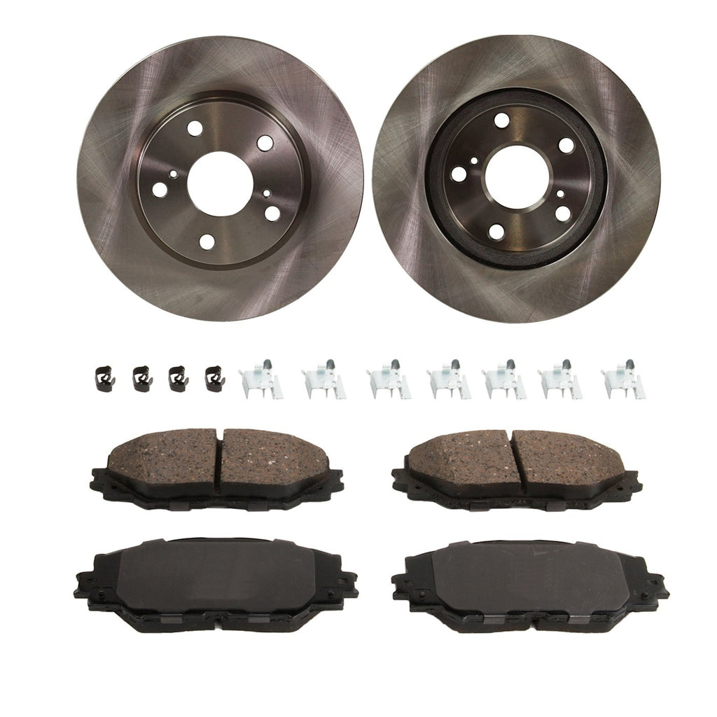Front Brake Disc Rotor and Pad Kit for Toyota RAV4, Prius V