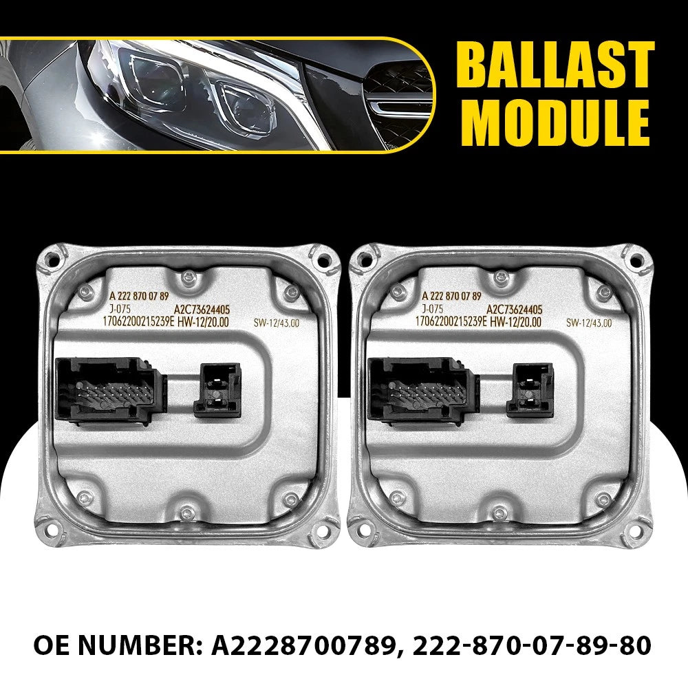 Set of 2 Headlight Ballast Control Module for Mercedes E350 S550 GLS350 (2014–2018)