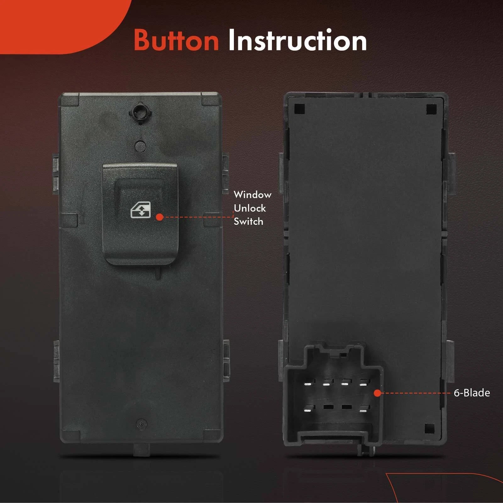 Front Right Power Window Switch for Chevrolet Silverado 1500 (2014-2019)