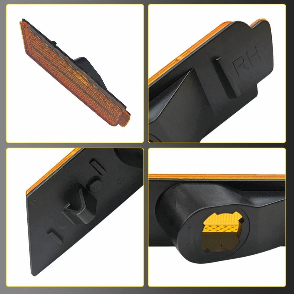 Set of 2 Amber Lens Front Side Marker Signal Lights for Chevy Camaro (2010–2015)