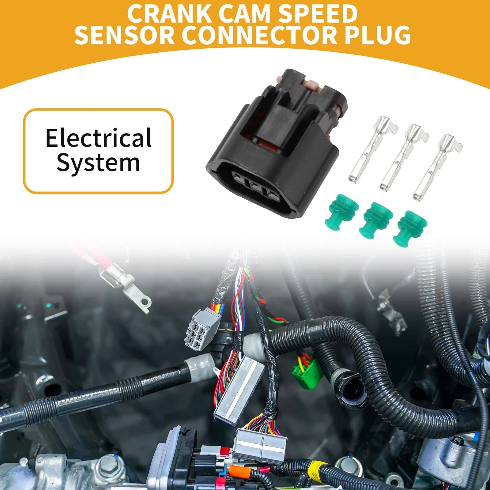 3 Pin Crank Cam Speed Sensor Connector Plug for Mitsubishi Evo (1992–1996)