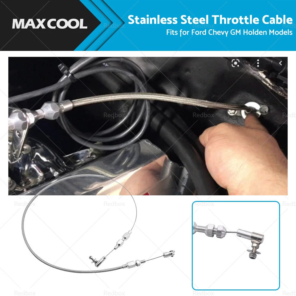 36" Braided Stainless Steel Throttle Cable for Ford Bronco (2018–2021)