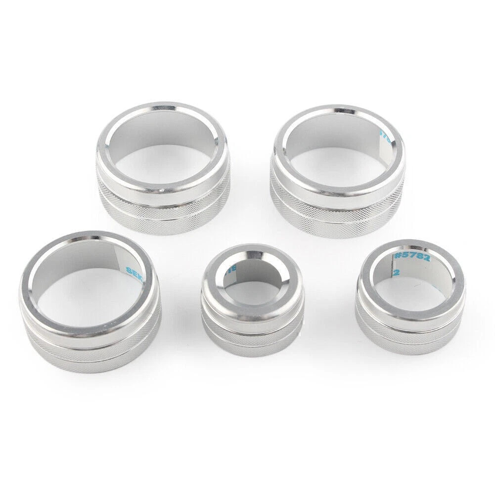 Set of 4 Air Conditioning Audio Button Switch Knob Covers for Toyota Camry (2018) Silver