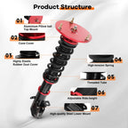 Coilovers for Dodge Neon SRT-4 (2003-2005) Adjustable Height Red Shocks