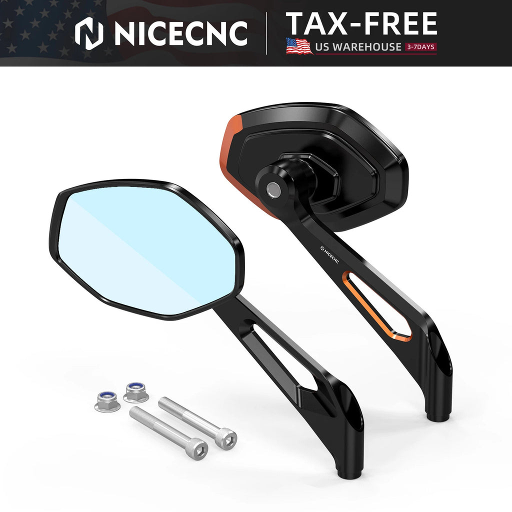 NICECNC Aluminum Rear View Mirrors for Harley Road King FLHR (1995–2013, 2017–2022)