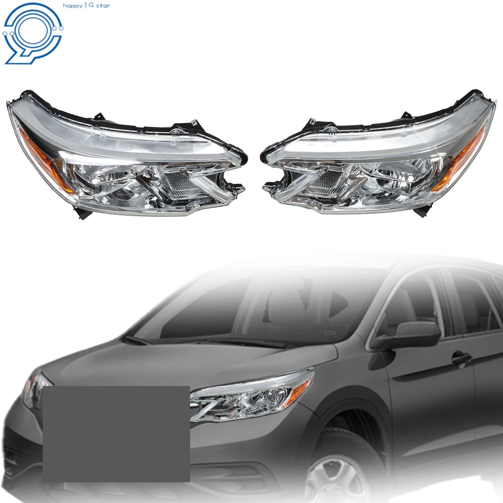 Halogen Headlight Pair for Honda CR-V (2012–2014) Chrome Housing