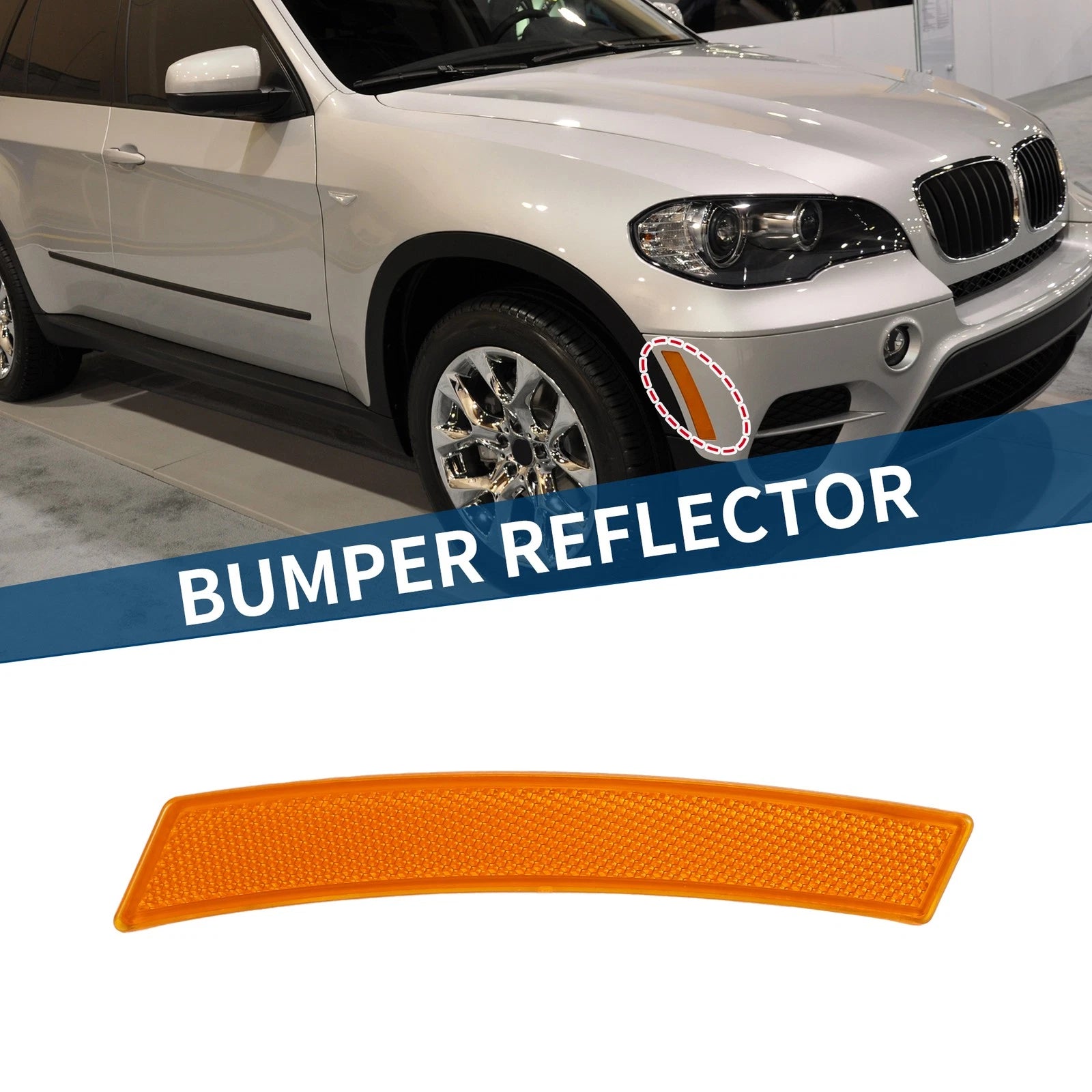 Bumper Reflector for BMW X3 E83 (2007–2010) Front Right 1 Pcs