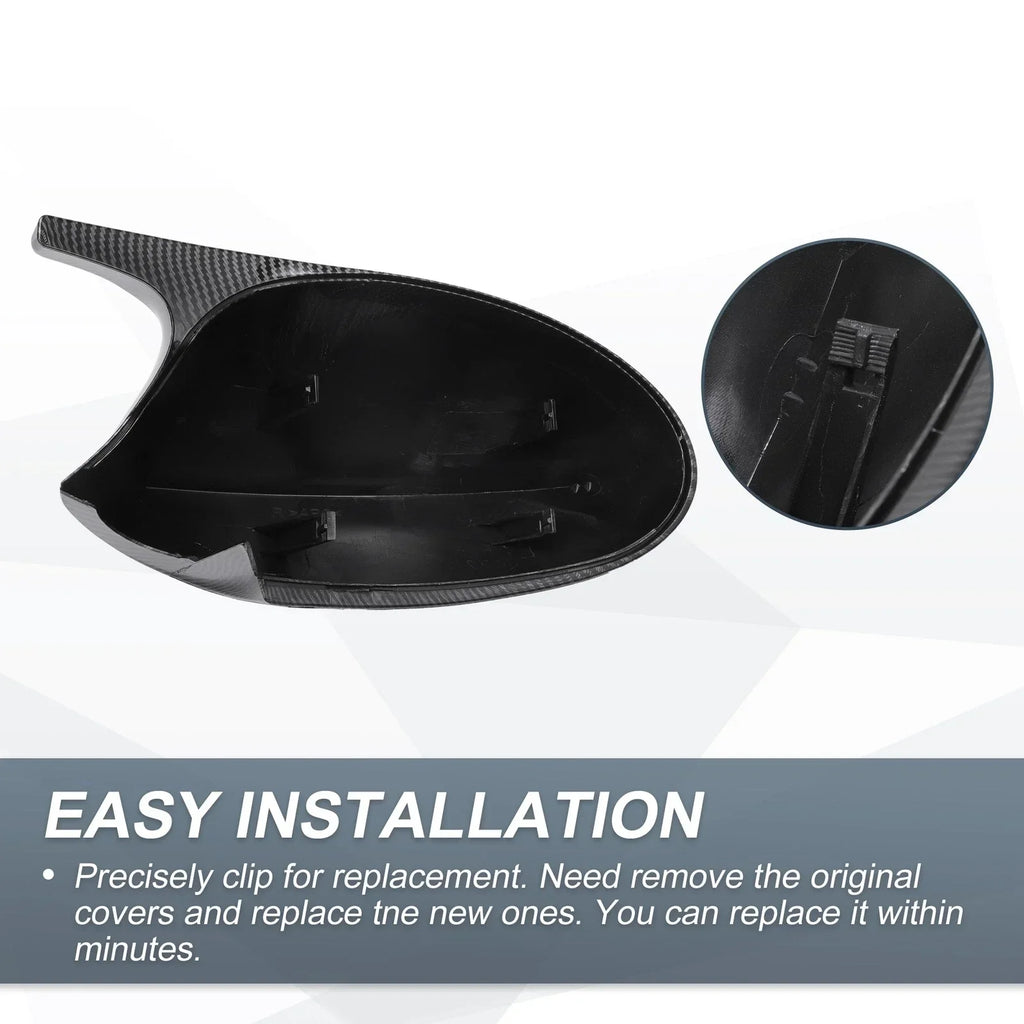 Rearview Mirror Cover Cap Black Carbon Fiber for BMW E87 E81 E82 E88 E92