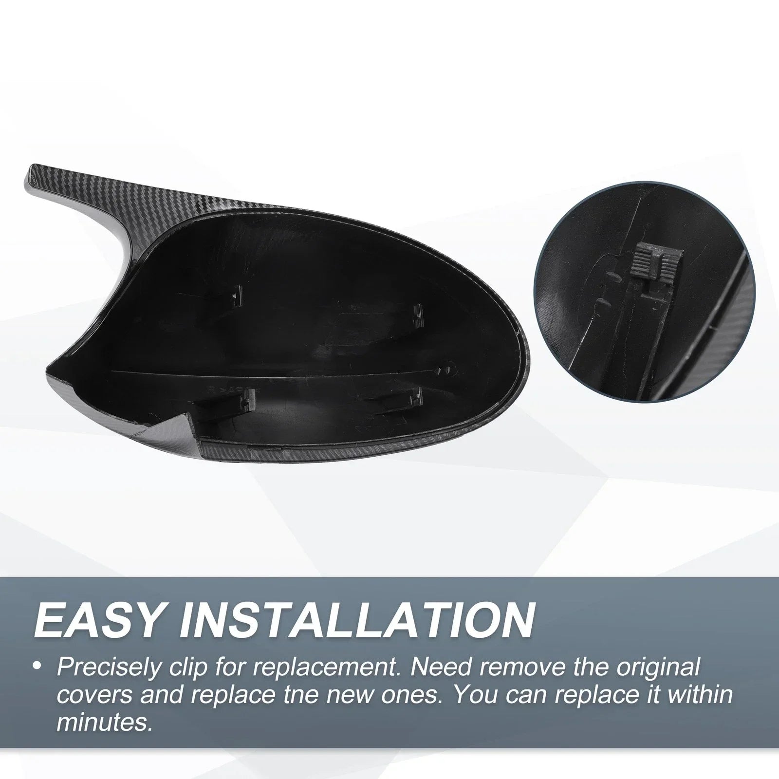 Rearview Mirror Cover Cap Black Carbon Fiber for BMW E87 E81 E82 E88 E92
