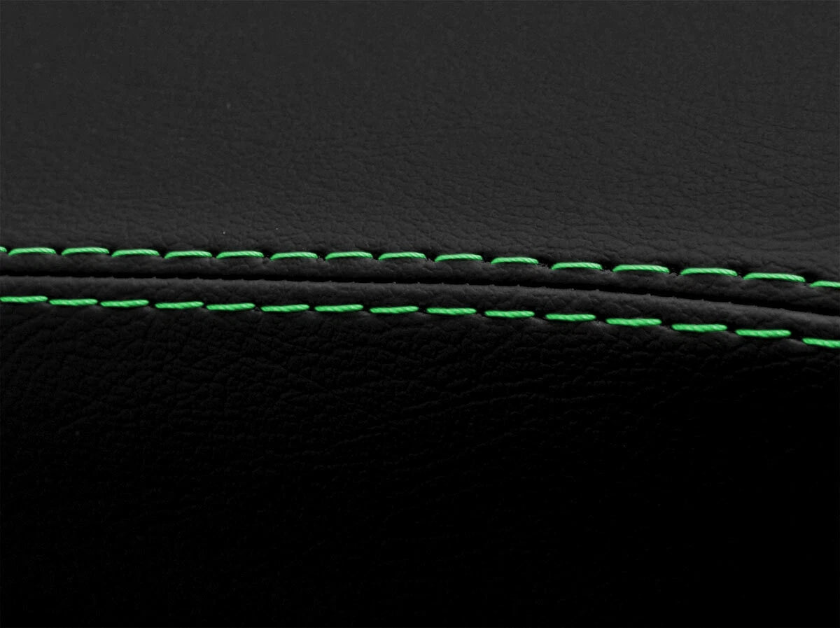 Leather Console Lid Armrest Cover for Ford Mustang (2005–2009) Green Stitch