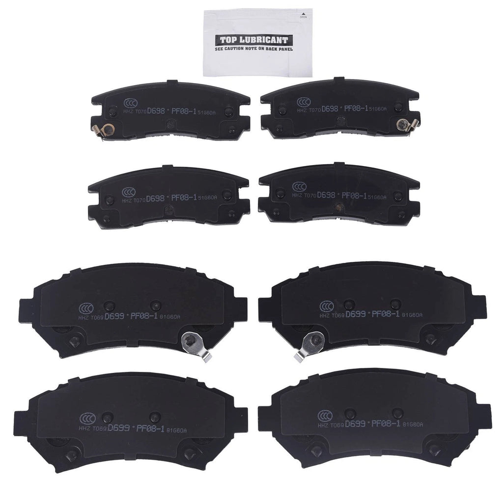 Set of 8 Ceramic Brake Pads for Cadillac DeVille, Chevy Venture 