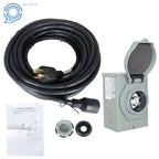 30 Amp Generator Cord and Power Inlet Box for NEMA L14-30P L14-30R
