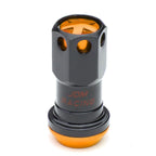 Set of 16 Aluminum Orange Rim Lock Nuts + Adapter M12x1.5 (Closed)