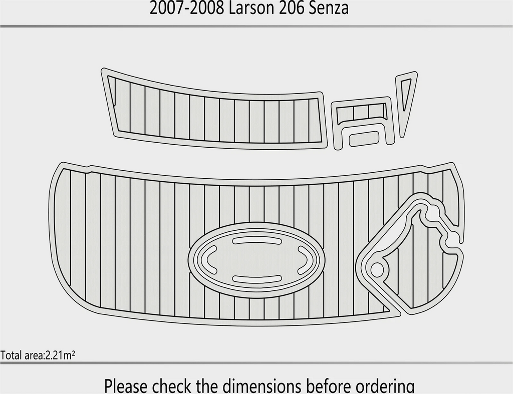 EVA Foam Pads for Larson 206 Senza (2007) Cockpit Swim Platform Mat