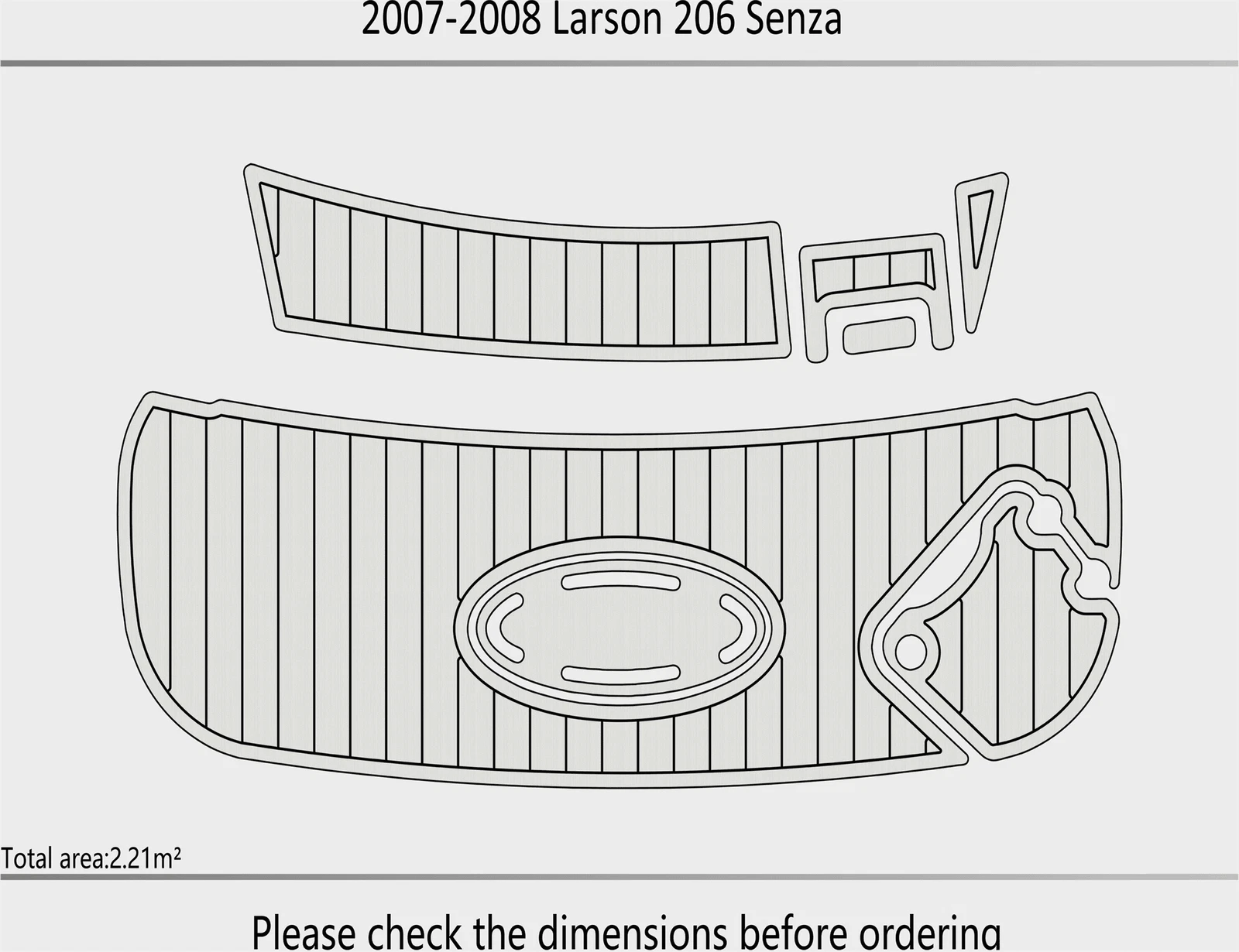 EVA Foam Pads for Larson 206 Senza (2007) Cockpit Swim Platform Mat