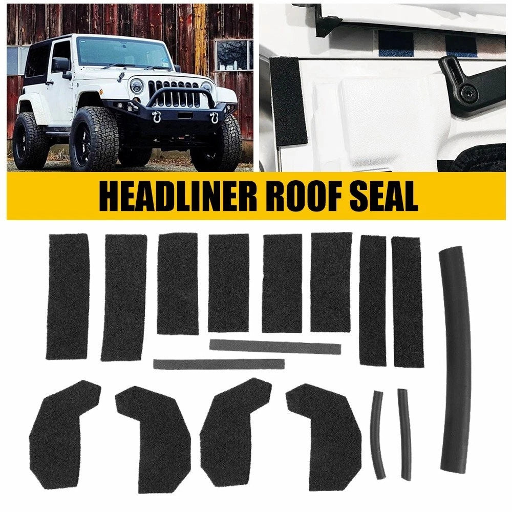 17 Pcs Hard Top Seal Kit for Jeep Wrangler (2007–2018)