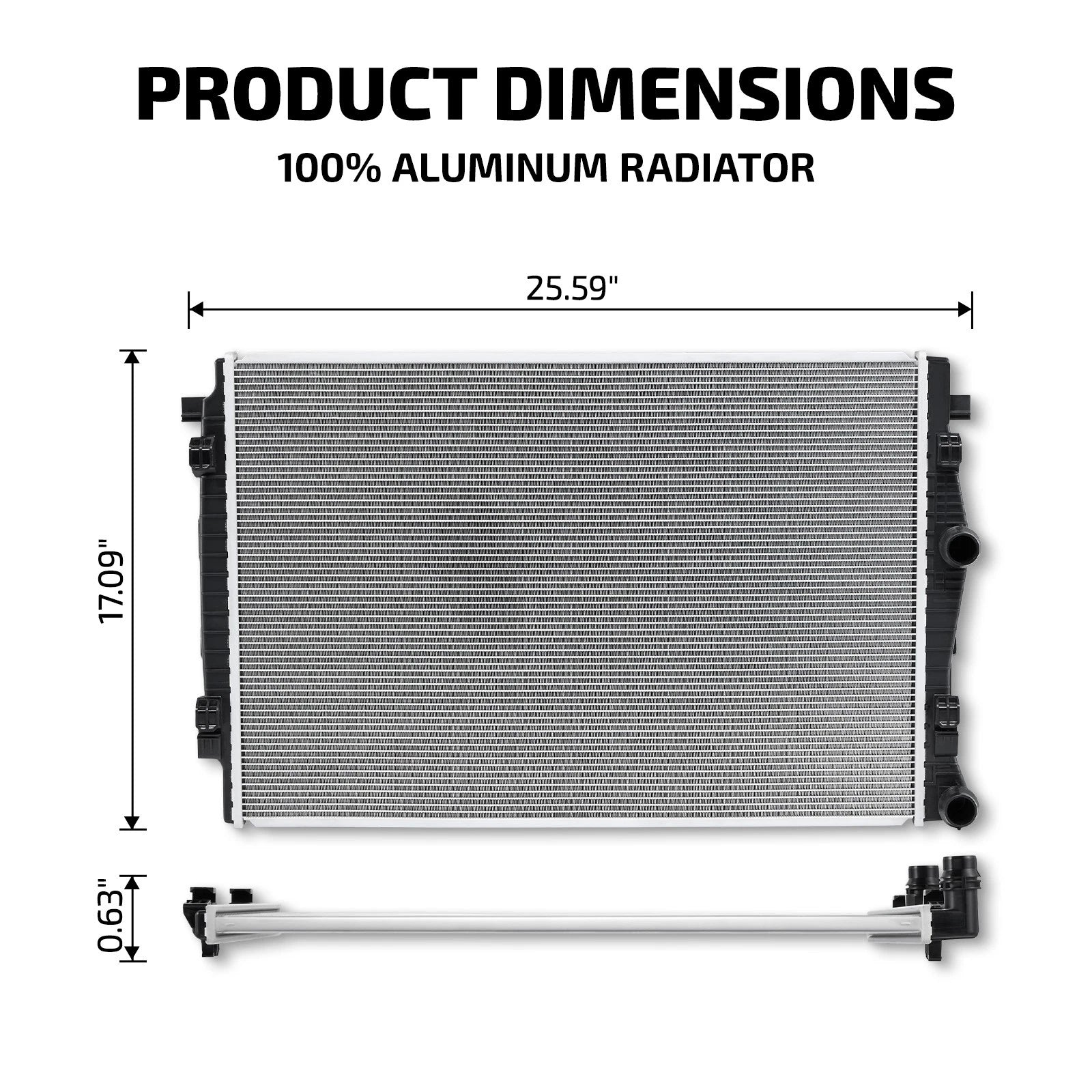 Aluminum Radiator for VW Jetta 1.4L (2019–2021) 13827