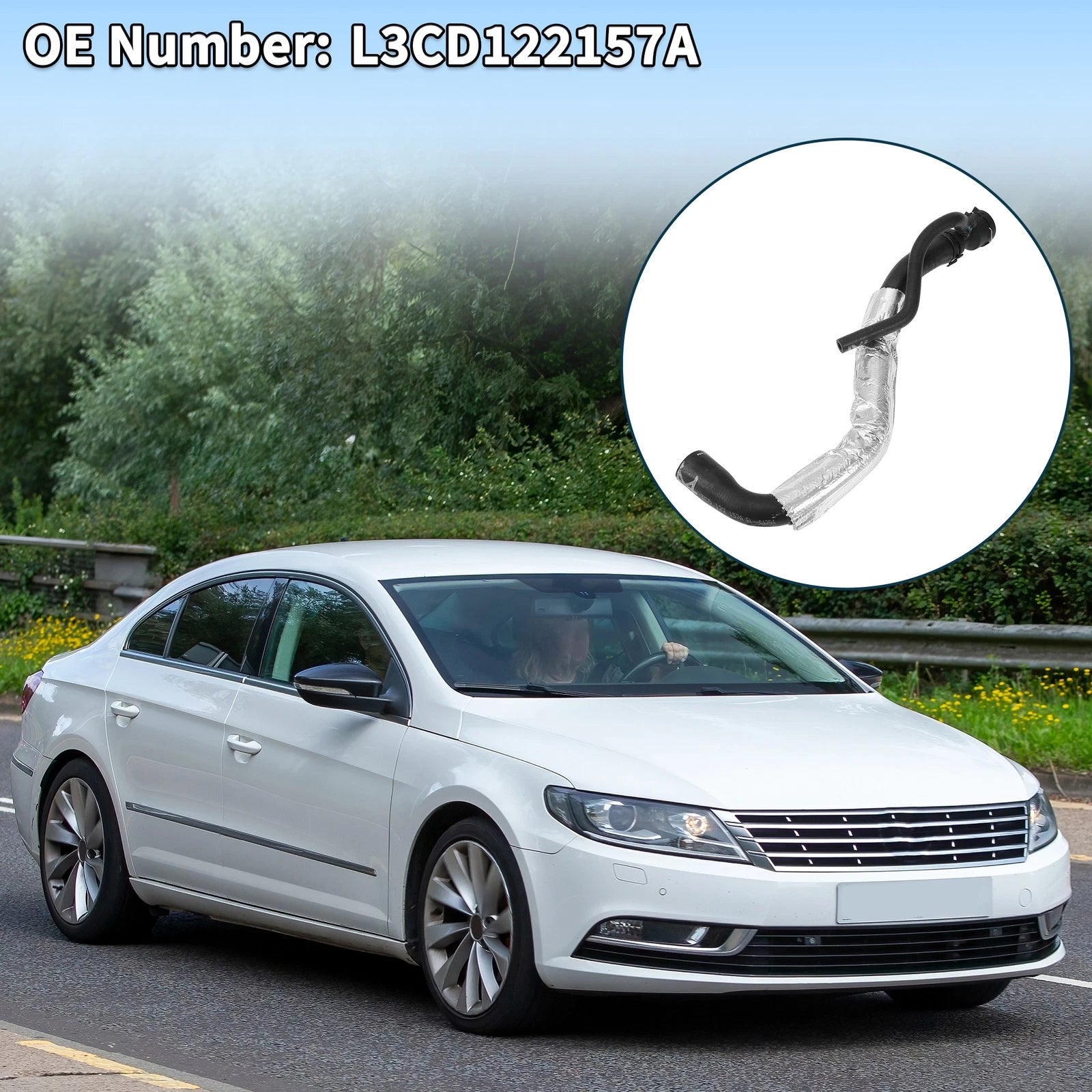 Radiator Hose Coolant Pipe for Volkswagen CC 2.0L (2009–2017) No.L3CD122157A