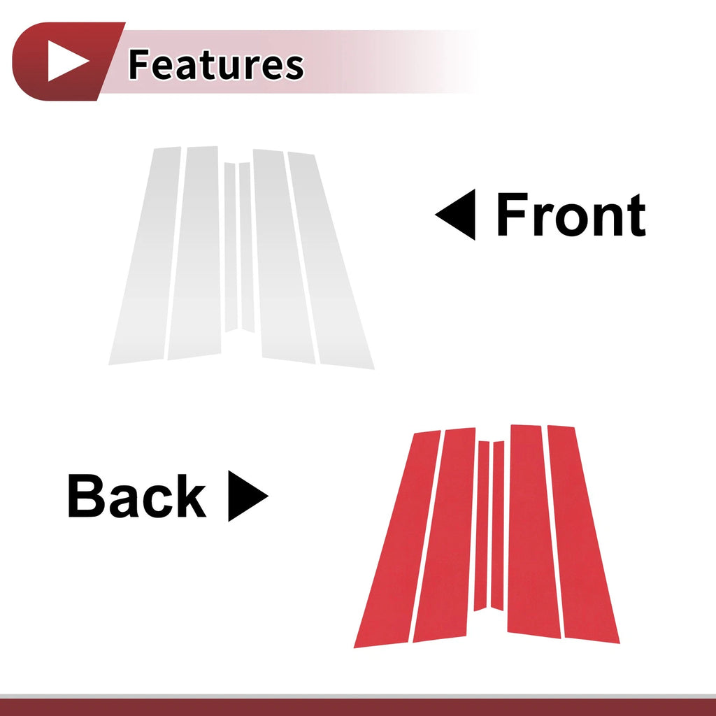 Set of 6 Door Pillar Window Trim for Mazda 3 (2002–2007)