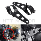 Side Mount Headlight Clamp Brackets for Motorcycle (34-46mm Fork Tubes)