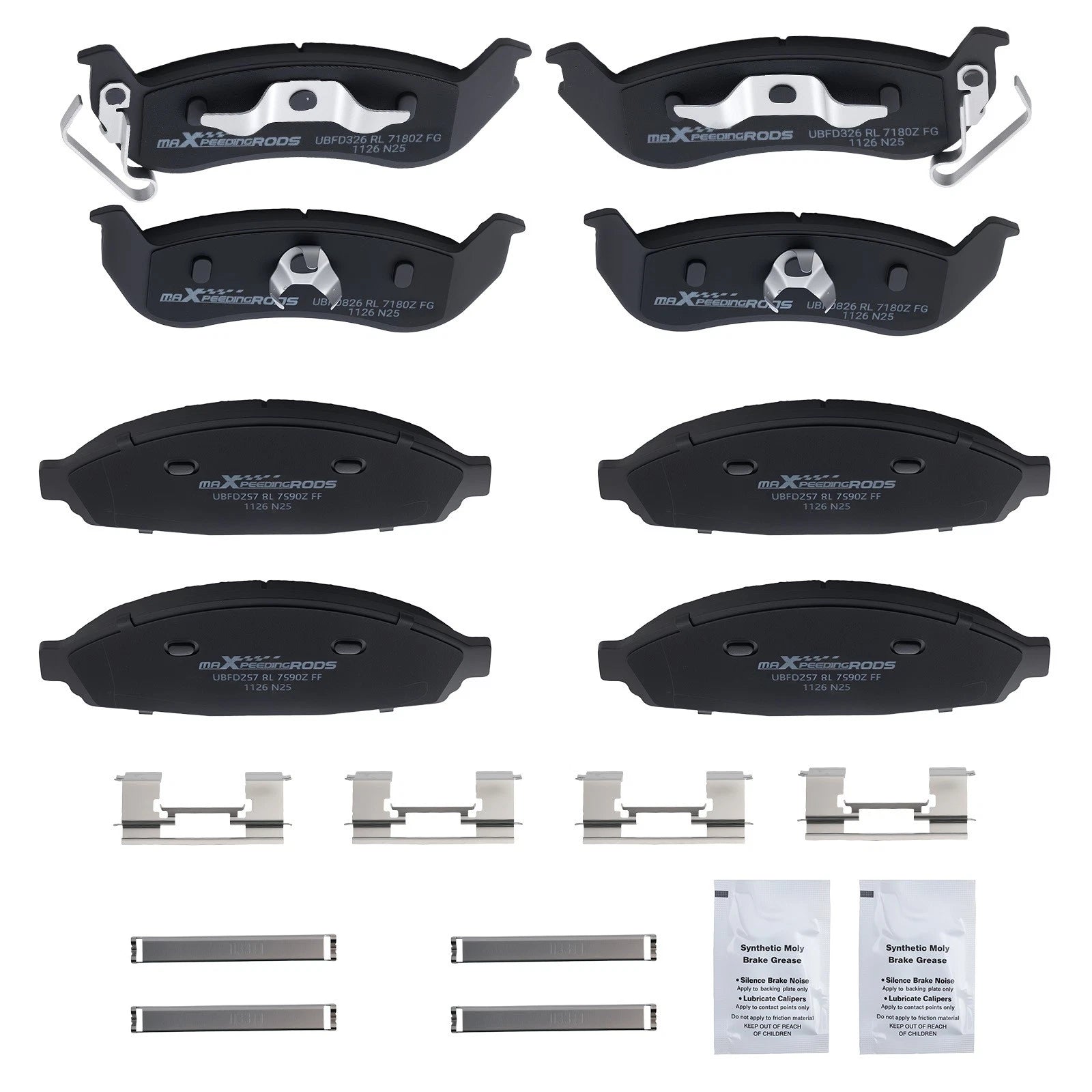 8pcs Ceramic Brake Pads Kit for Ford Crown Victoria (2003–2011) D931 D932