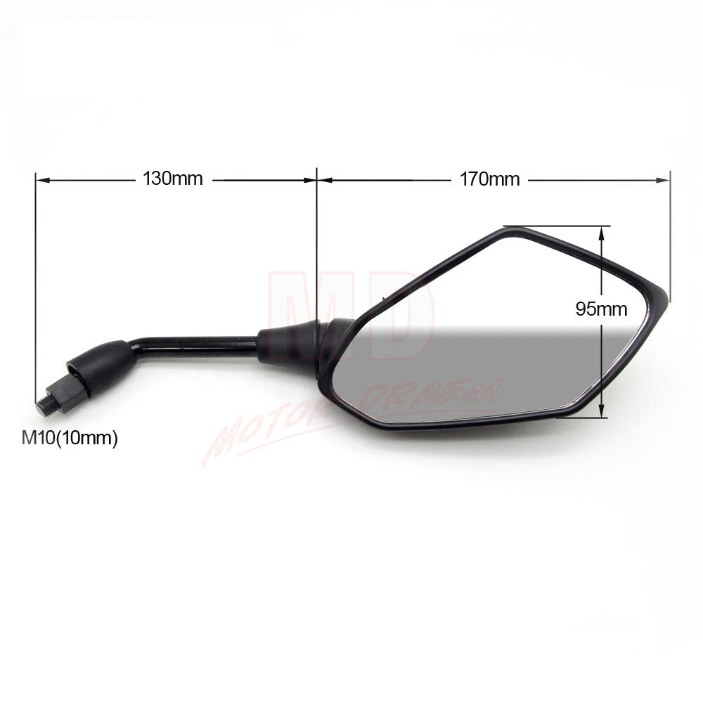 2X Rear View Side Mirrors 10mm for Suzuki Motorcycle/Scooter (Universal)
