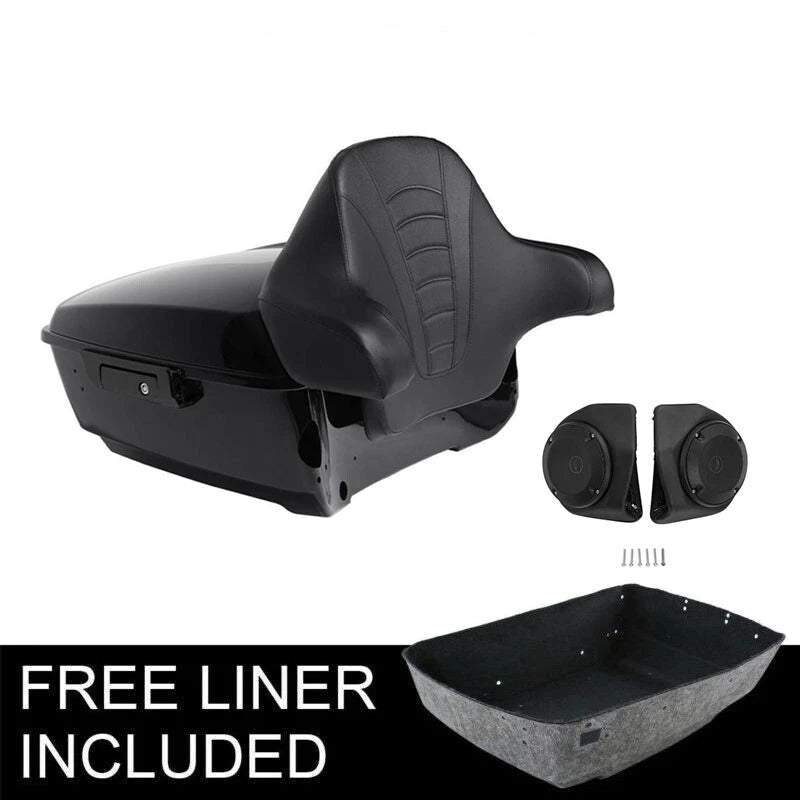 Black King Trunk Backrest Speakers for Harley Touring Street Glide (2014–2026)