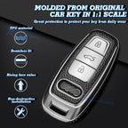 TPU Remote Fob Cover for Audi A3 A6L A7 e-Tron (Silver Green) (2010-2024)