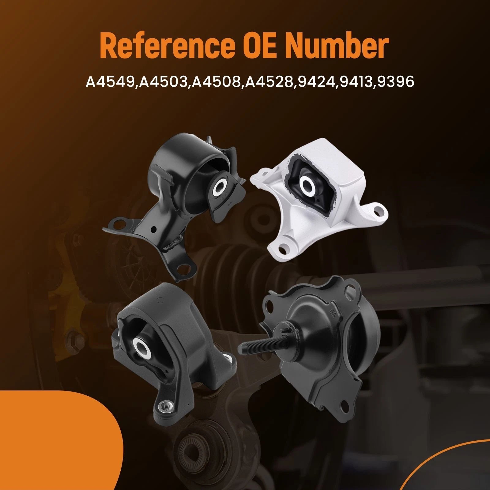 4X Engine Motor & Manual Trans Mount for Honda Civic SiR Si Hatchback (2002–2005)