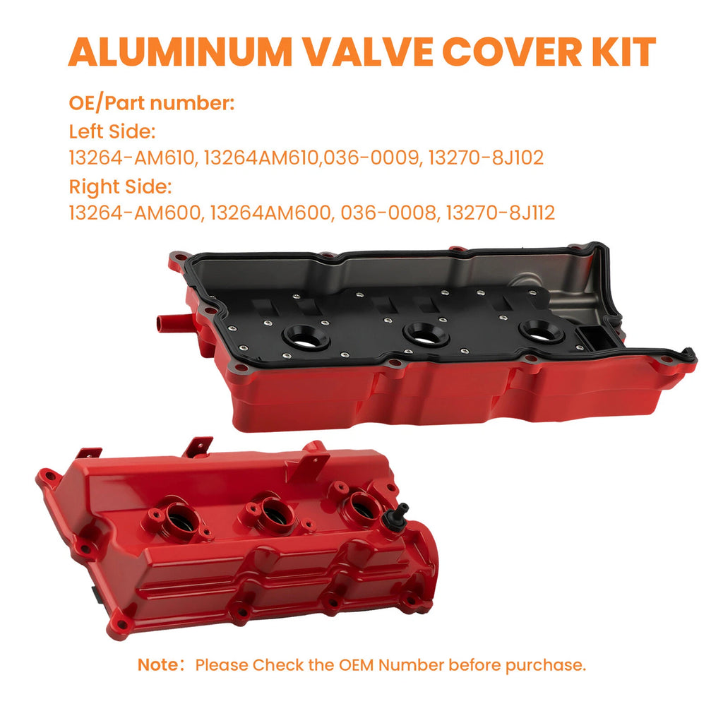 2pc Aluminum Engine Valve Covers with Gasket for Nissan 350Z (2003–2009)