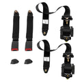 Set of 2 Retractable Adjustable 3 Point Seat Belts for Universal Fit