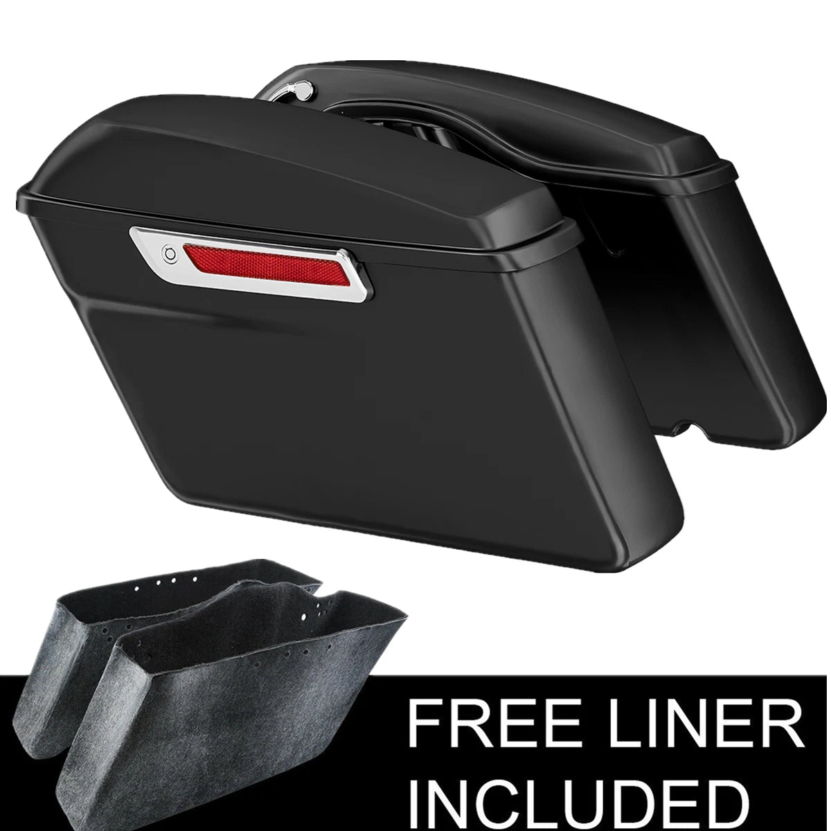 Matte Black Hard Saddle Bags for Harley Touring Electra Road Glide (1993–2013)
