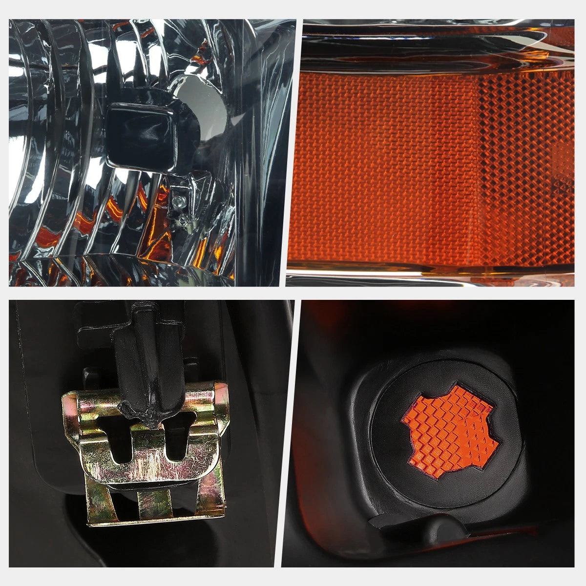 Smoked Housing Headlight Amber Corner Lamps for Ford F250/F350 Super Duty (2008–2010)