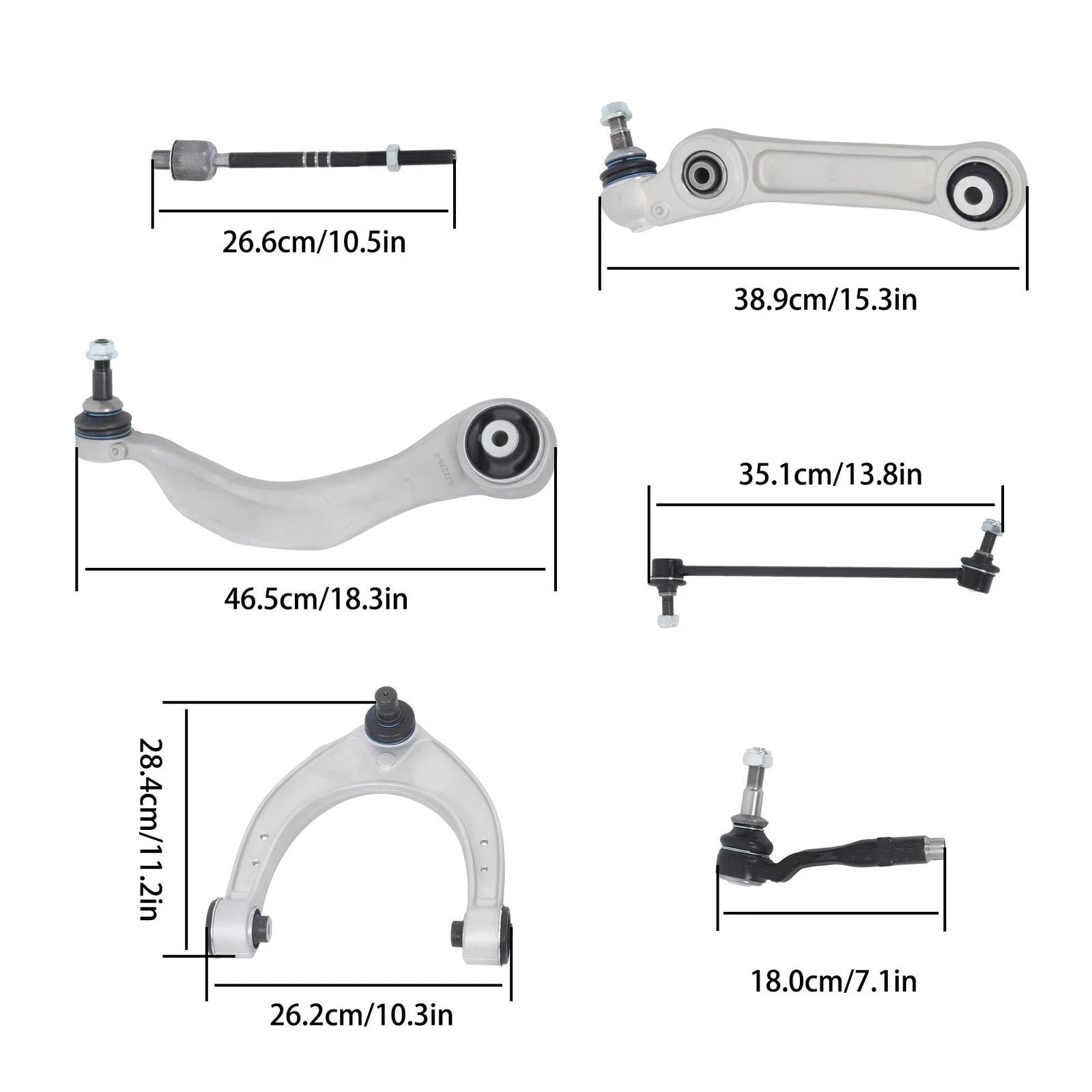 12Pcs Control Arm & Ball Joint Assembly Sway Bar Link for BMW 528i 535i 535d (2011–2016)