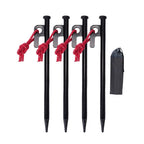 Set of 4 Portable Camping Tent Stakes with Reflective Guy Lines