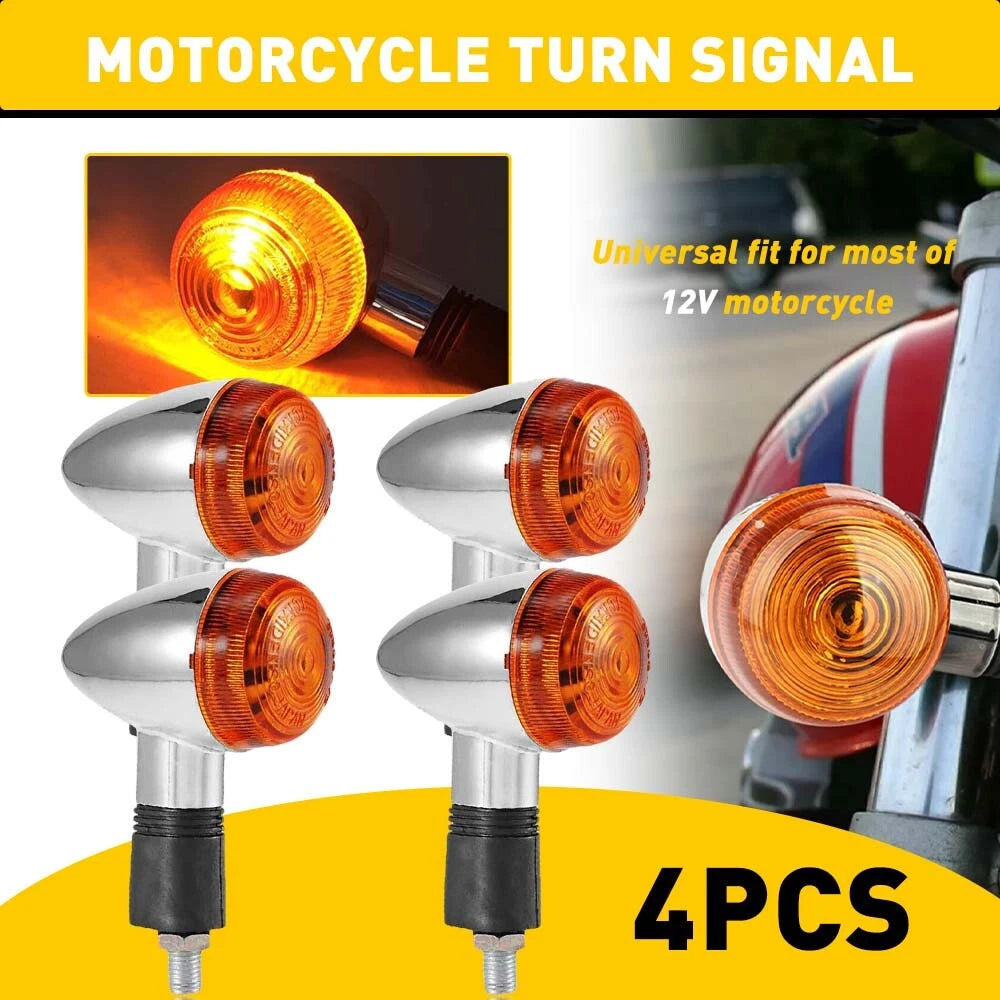 Set of 4 LED Turn Signal Lights for Honda Shadow VT 600 700 750 1100 VTX1300