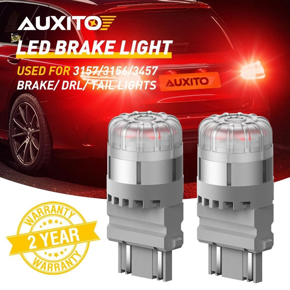 2X AUXITO 3157 3057 Red LED Bulb for Nissan Pathfinder (2005–2012)