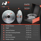 8x Front Drilled Rotors & Pads with Calipers for Nissan Murano (2003–2023)