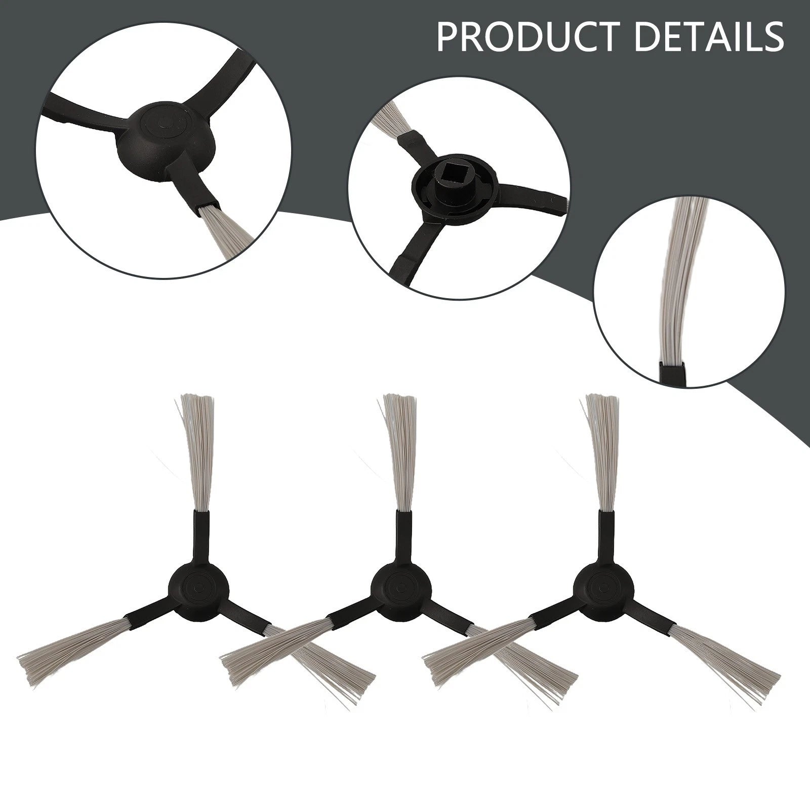 Set of 2 Side Brushes for Hard-to-Reach Corners - Plastic Nylon