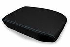 Console Lid Armrest Cover for Volkswagen Atlas (2018–2021) Carbon Fiber Blue Stitch