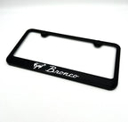 License Plate Frame w/ White Vintage Ford Bronco Script Emblem for Bronco (1966–1977)