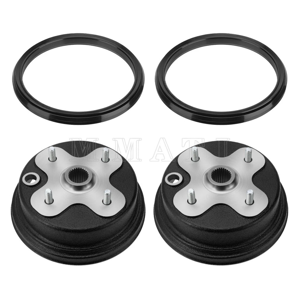 2X Front Wheel Brake Drum Hub & Dust Seal Kits for Yamaha Big Bear 350 Kodiak 400