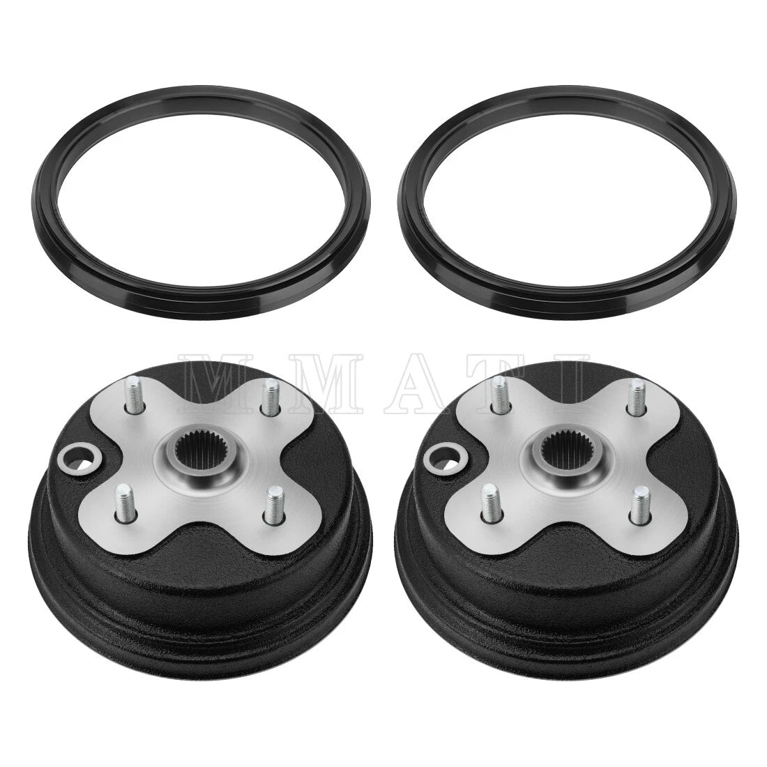 2X Front Wheel Brake Drum Hub & Dust Seal Kits for Yamaha Big Bear 350 Kodiak 400