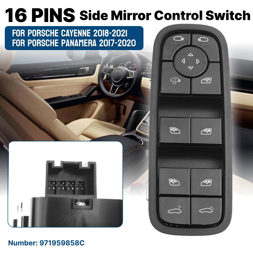 Driver Side Master Power Window Switch for Porsche Cayenne Panamera (2017–2020)