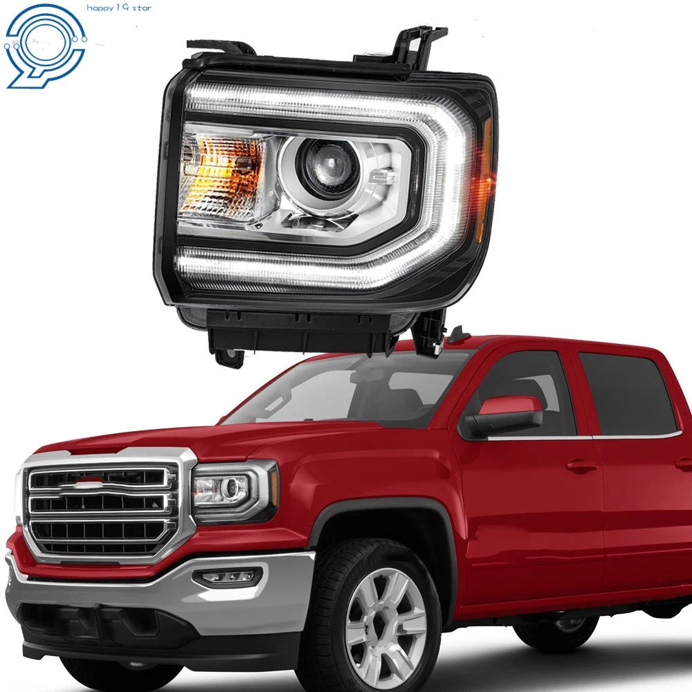 HID Projector Headlights with LED DRL for GMC Sierra 1500 (2016–2018)