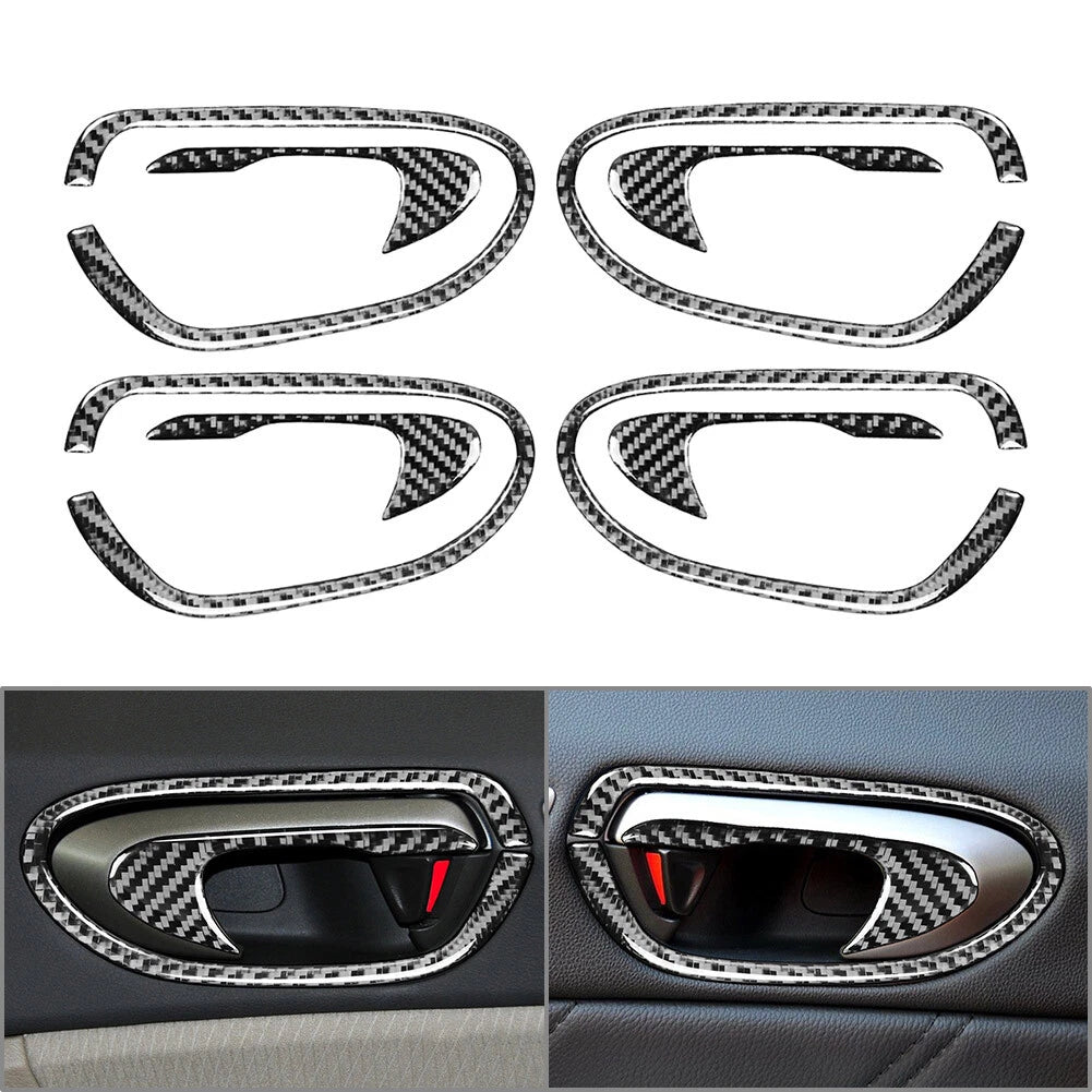 8Pcs Carbon Fiber Interior Door Handle Bowl Trim for Honda Civic (2006–2011)