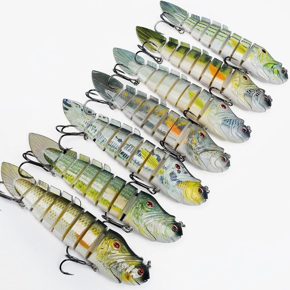 8 Section Jointed Swimbait Fishing Lure for Bass Pike Walleye Saltwater