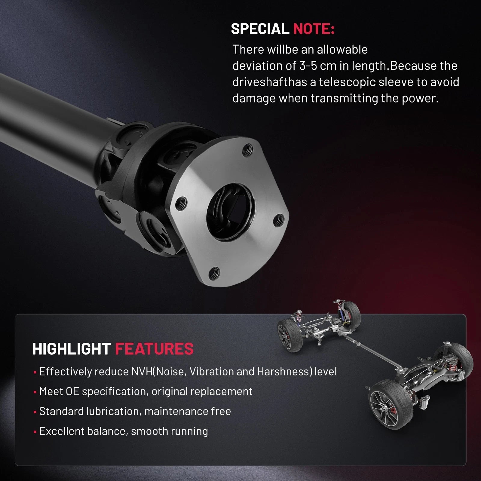 Front Driveshaft for Ford F250 SD (2003–2007) F350 SD (2008–2010) 5C344A376DA