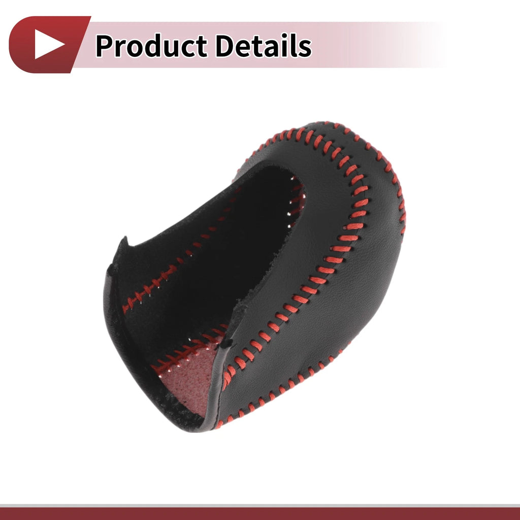 1 Pc Gear Shift Knob Cover for Hyundai Tucson (2015–2018) Black Red Faux Leather